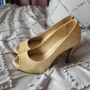 Antonio Melani Nude Peep-Toe Heels